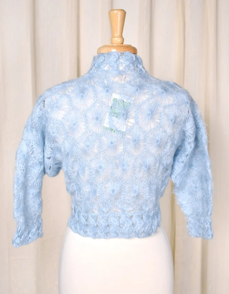 1950s Powder Blue Knit Bolero Sweater