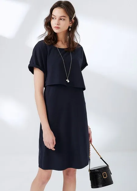 211008B Asymmetric 2 Piece Maternity & Nursing Dress