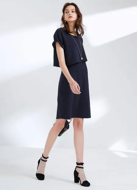 211008B Asymmetric 2 Piece Maternity & Nursing Dress