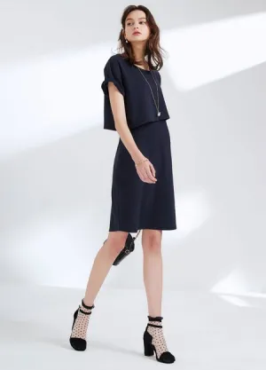 211008B Asymmetric 2 Piece Maternity & Nursing Dress