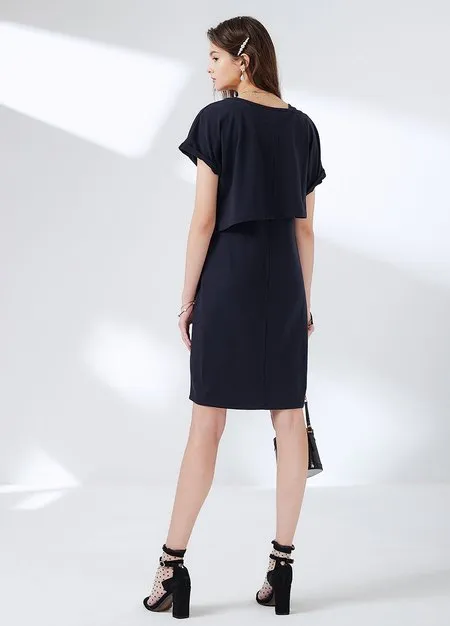 211008B Asymmetric 2 Piece Maternity & Nursing Dress
