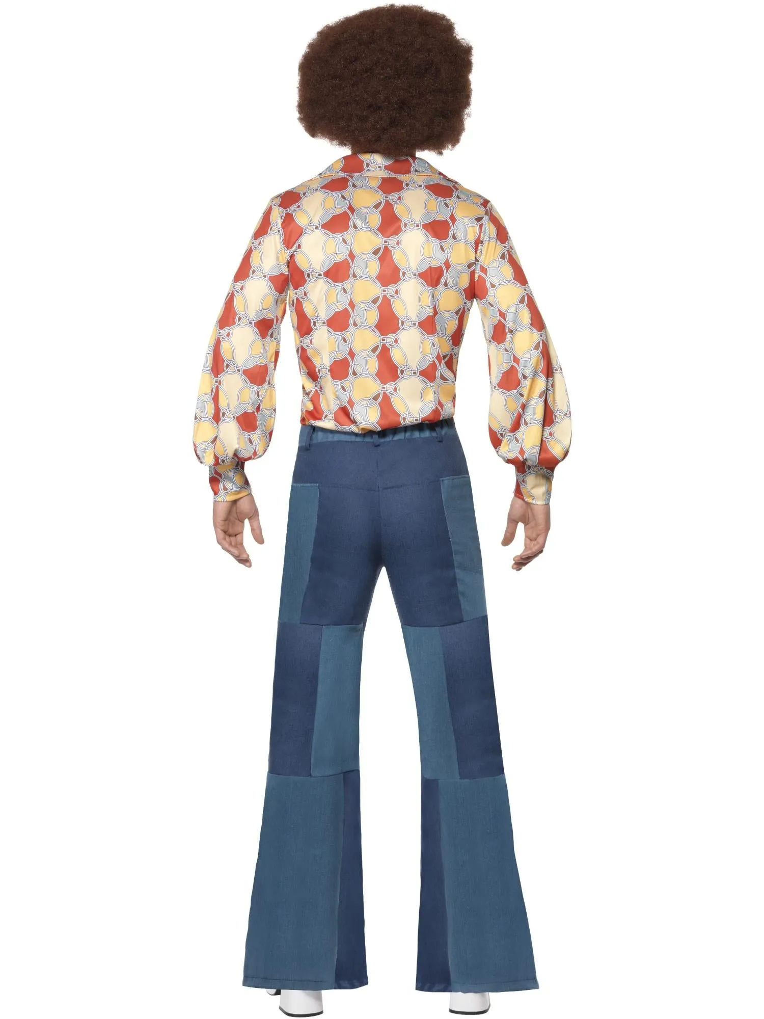 70s Deluxe Flared Trousers, Mens, Blue  Wholesale