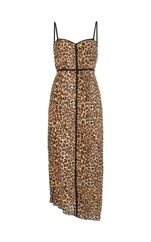 Abir leopard-print spaghetti strap midi dress