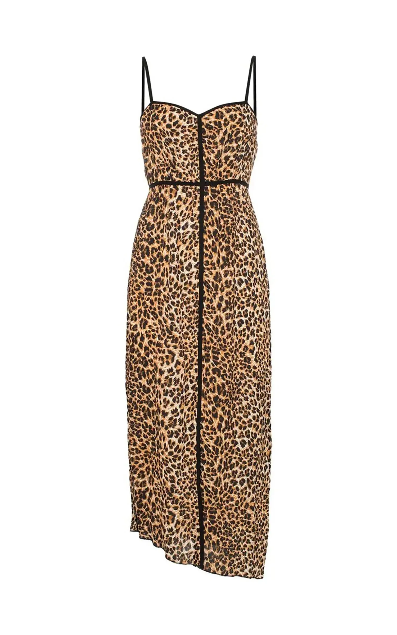 Abir leopard-print spaghetti strap midi dress
