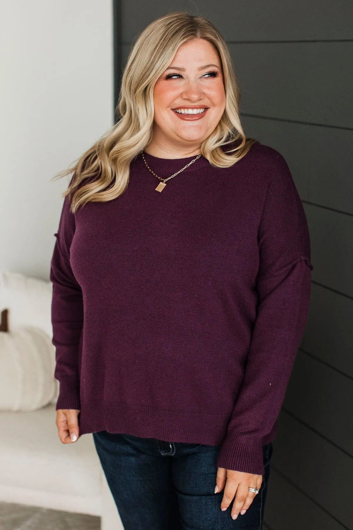 Ahead Of The Times Knit Sweater- Fig