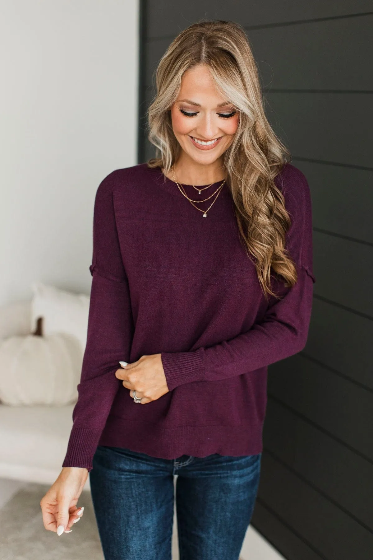 Ahead Of The Times Knit Sweater- Fig