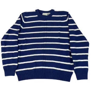 Appleseeds Blue & White Striped Crewneck Sweater Size M - New