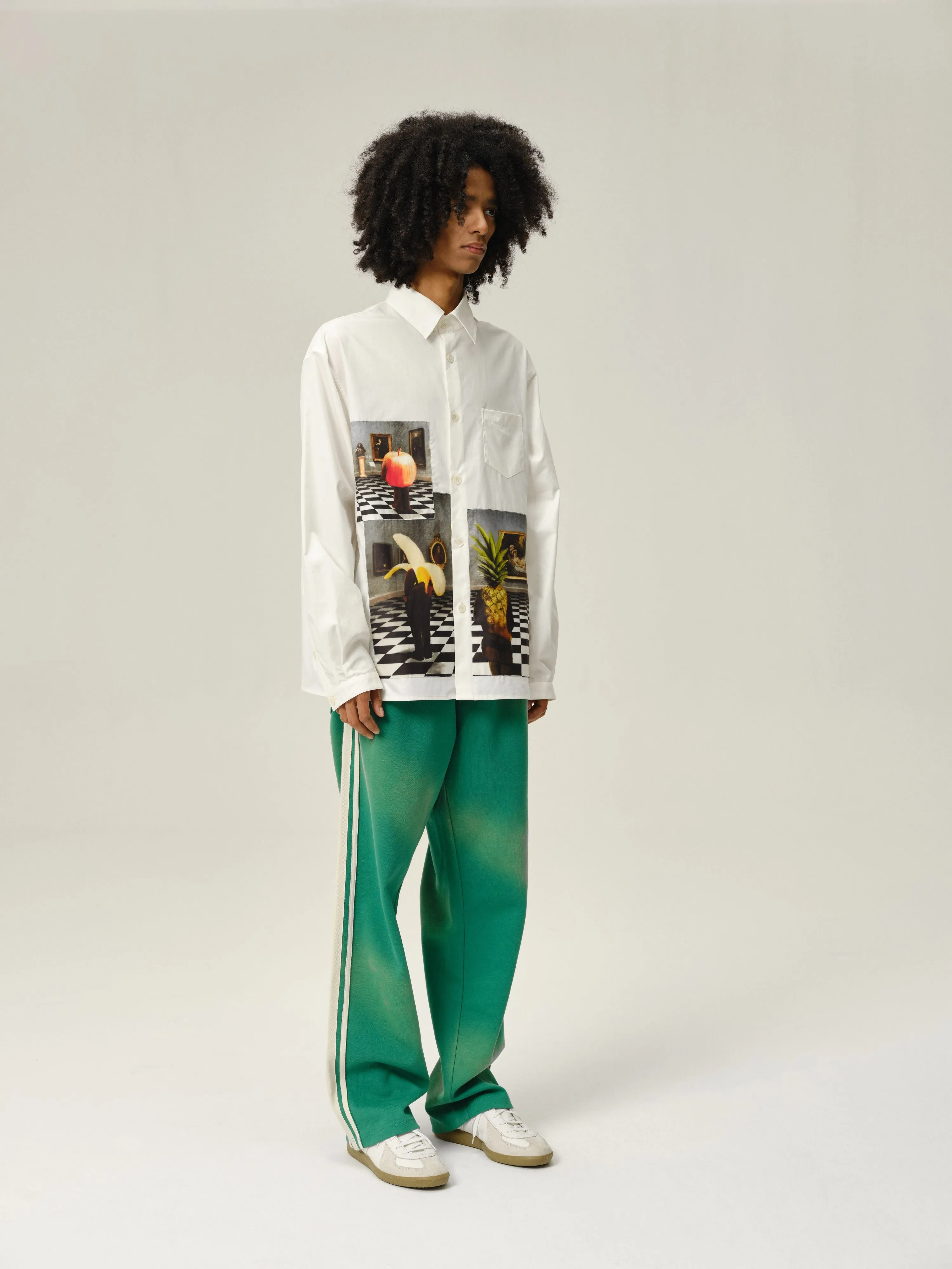 Aqua Green Sunfade Stripe Trousers