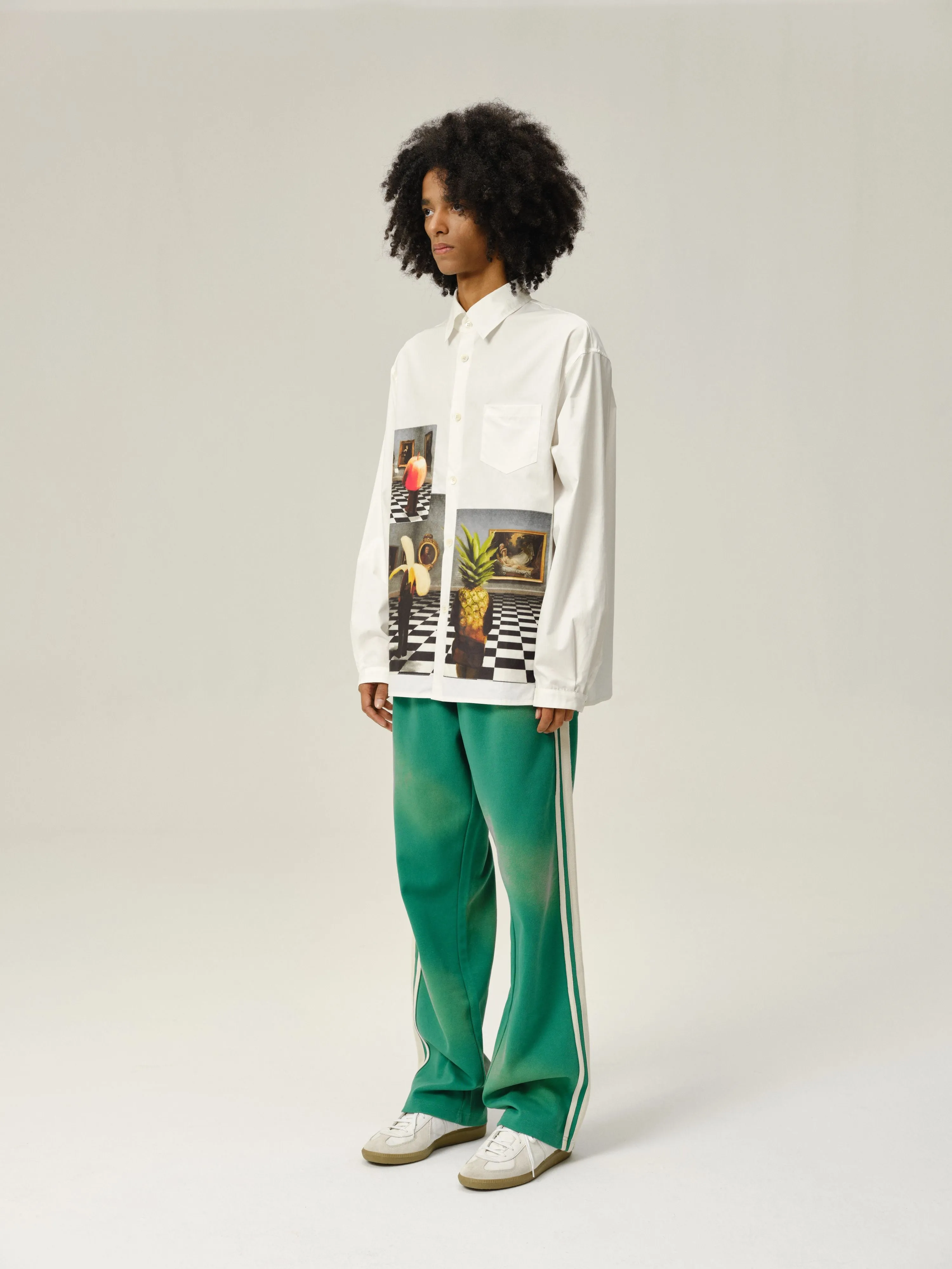 Aqua Green Sunfade Stripe Trousers