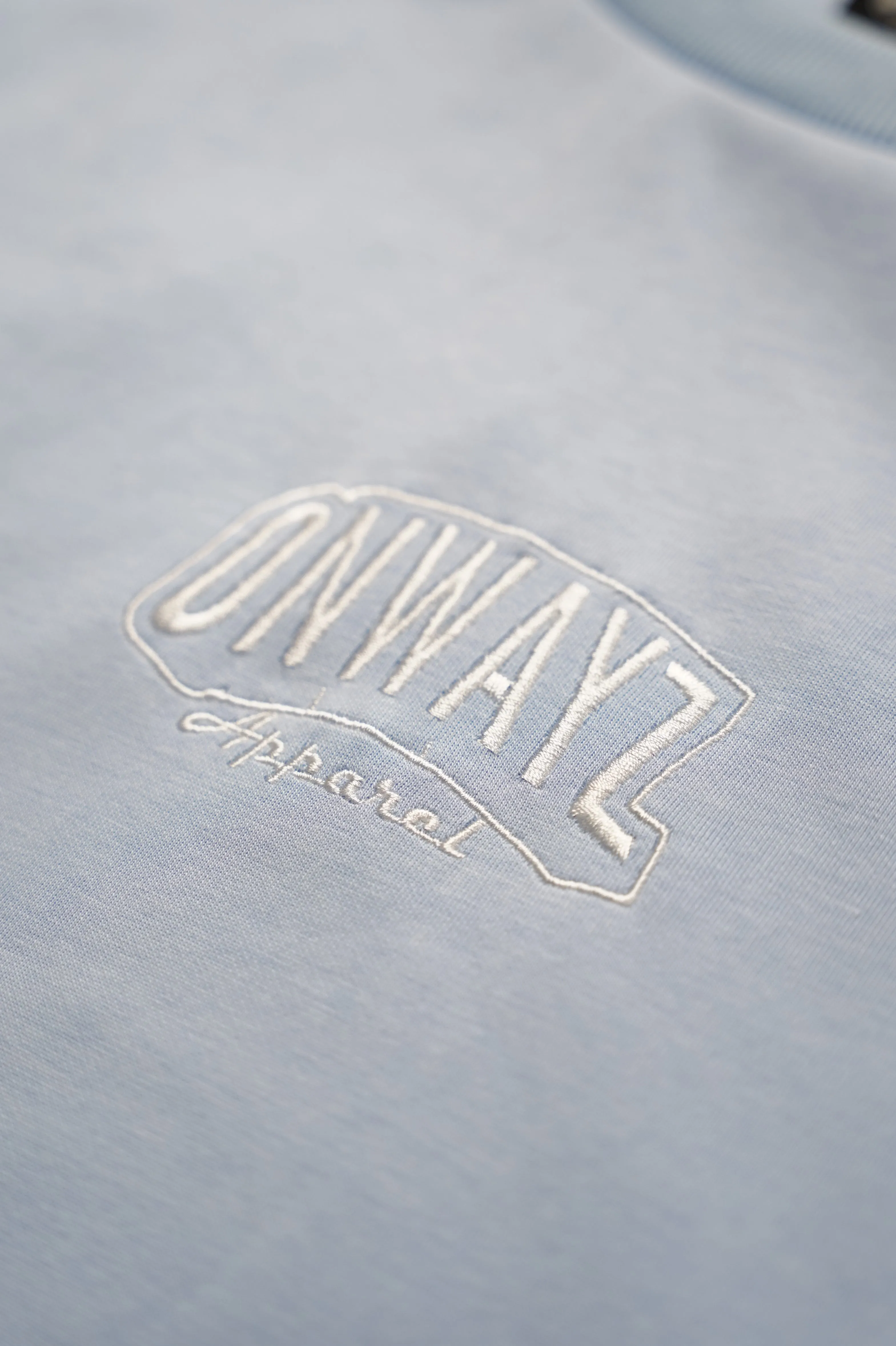Arrow Script Crewneck - Baby Blue
