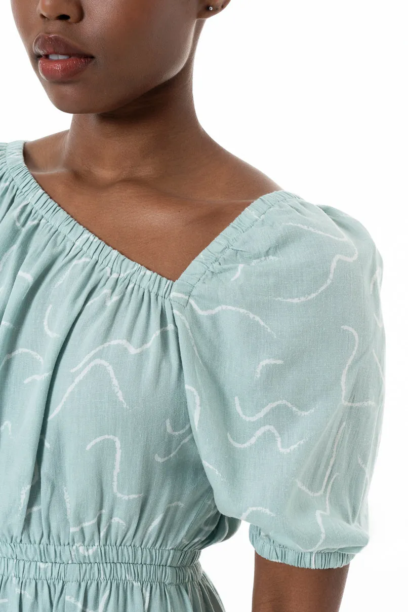 Asymmetric Neckline Dress _ 152152 _ Sage