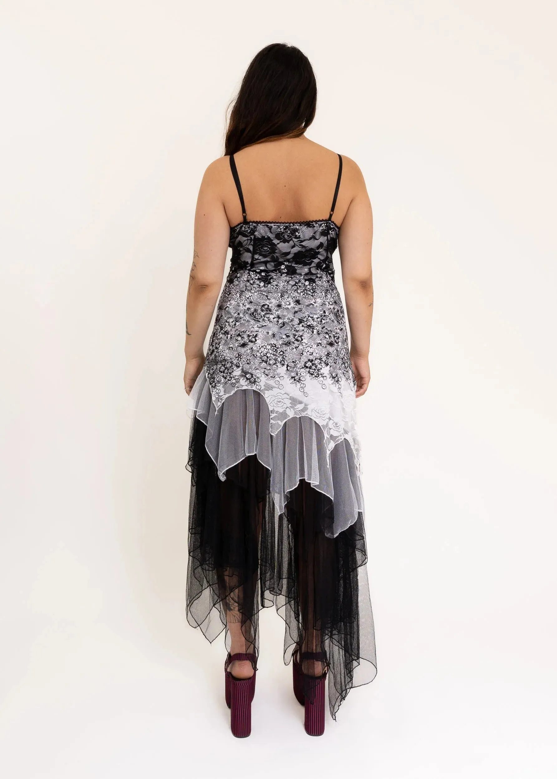 Asymmetric tulle/ lace faerie dress