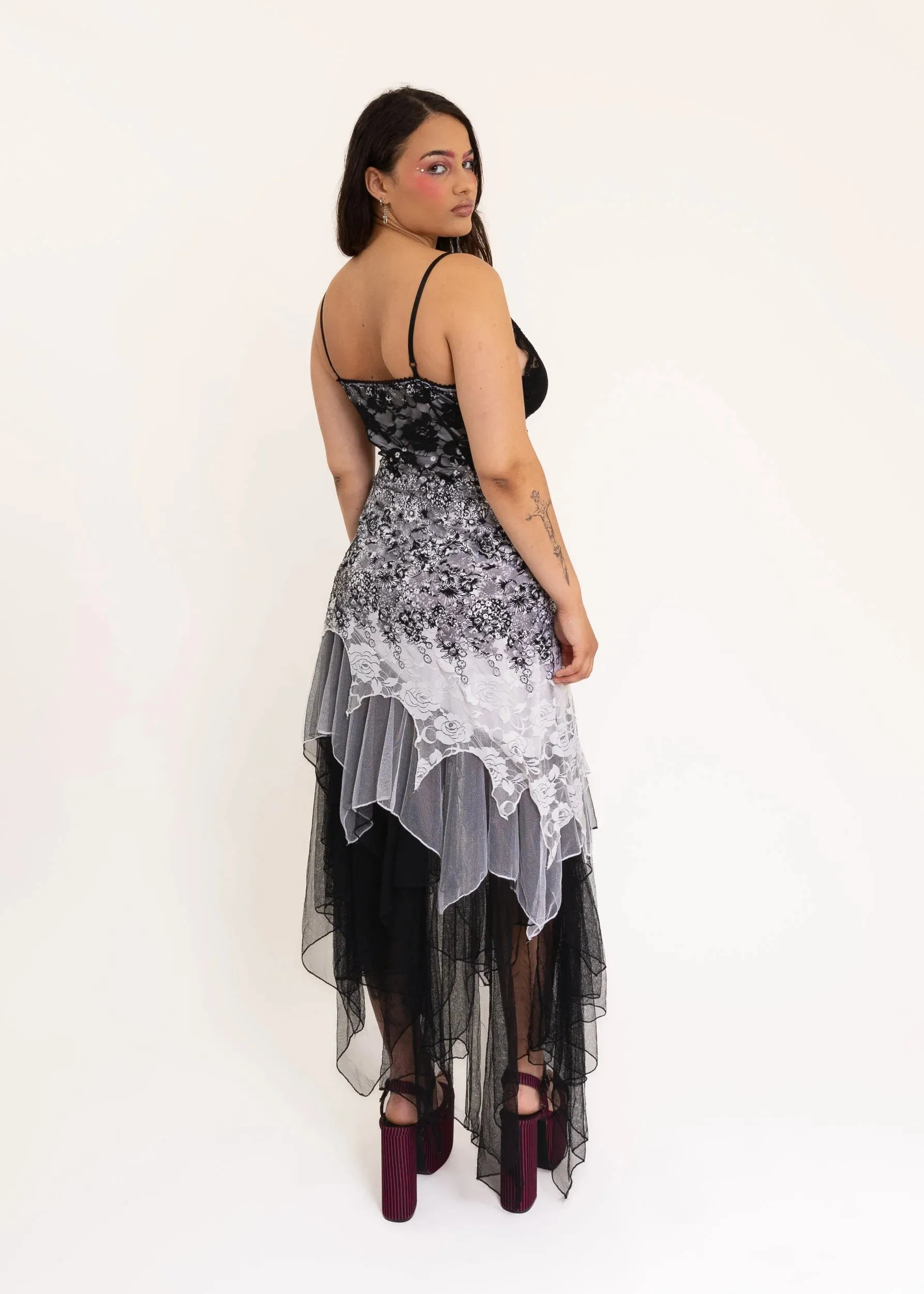 Asymmetric tulle/ lace faerie dress