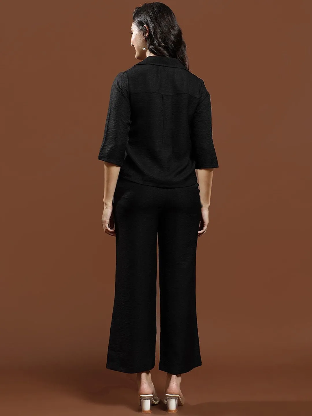 Athena Floral Embellished Patchwork Linen Shirt & Trousers