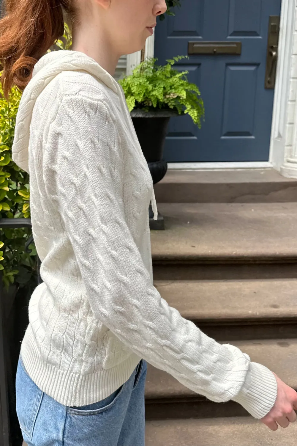 Ayla Cable Knit Zip-Up Sweater