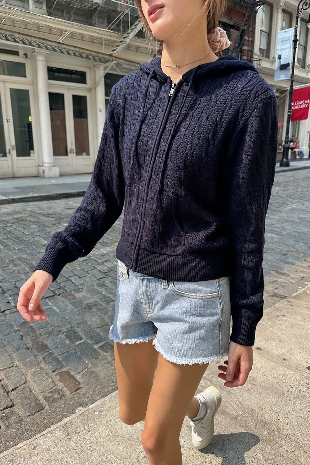 Ayla Cable Knit Zip-Up Sweater