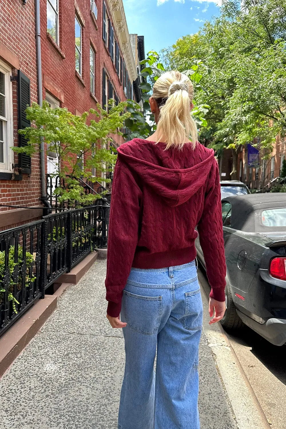 Ayla Cable Knit Zip-Up Sweater