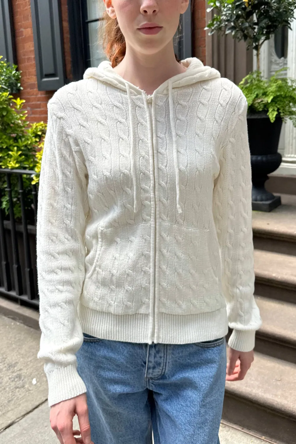 Ayla Cable Knit Zip-Up Sweater