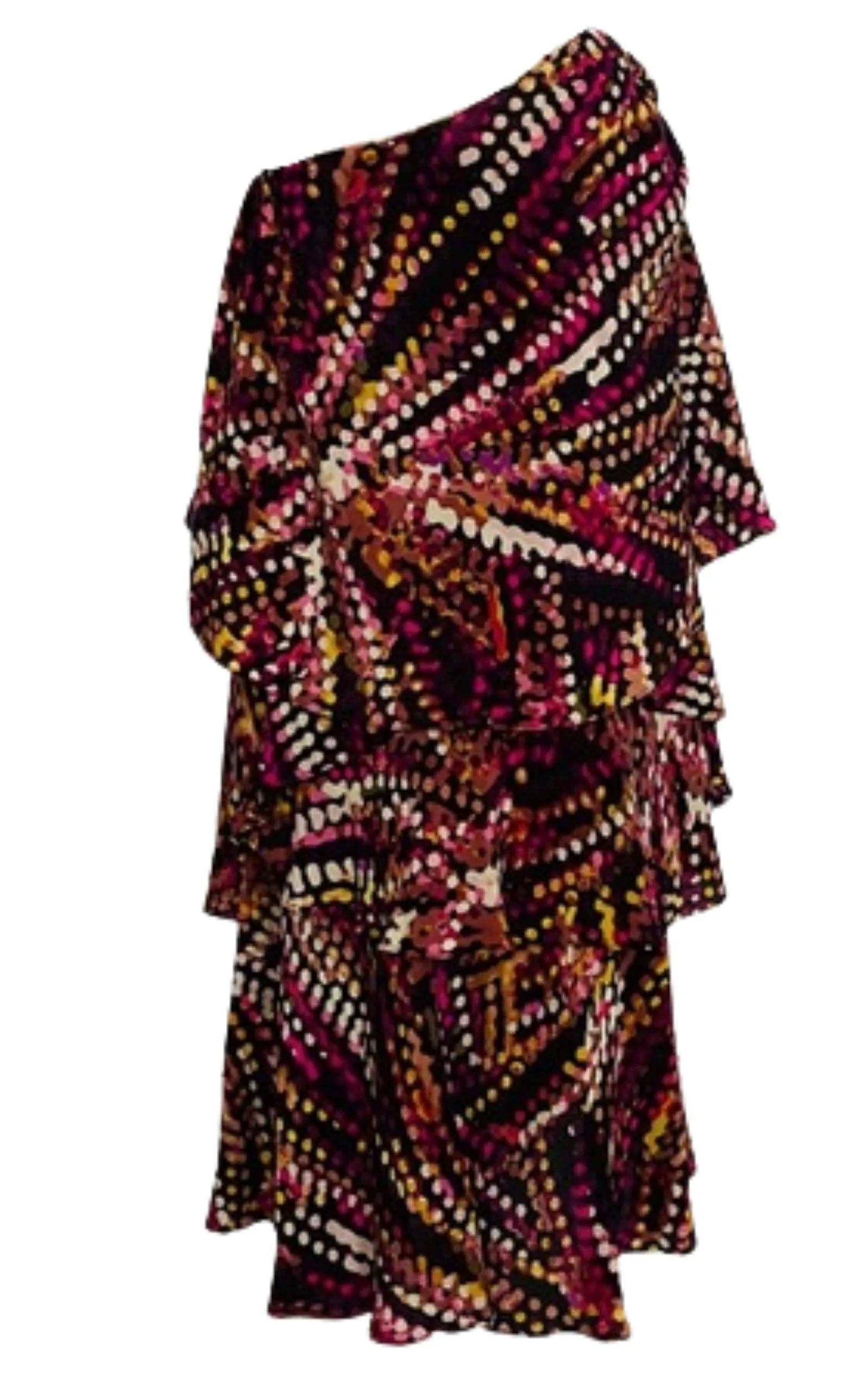Azalea Tiered Ruffle Silk Dress