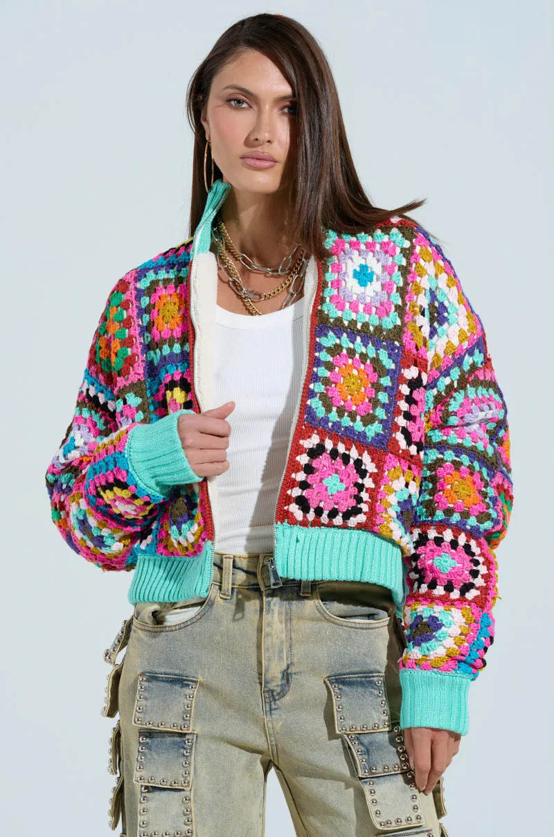 AZURRA CROCHET BOMBER