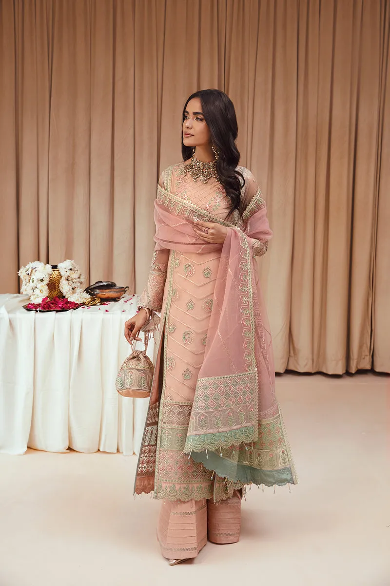 Baby Pink Embroidered Pakistani Kameez Trousers Wedding Dress