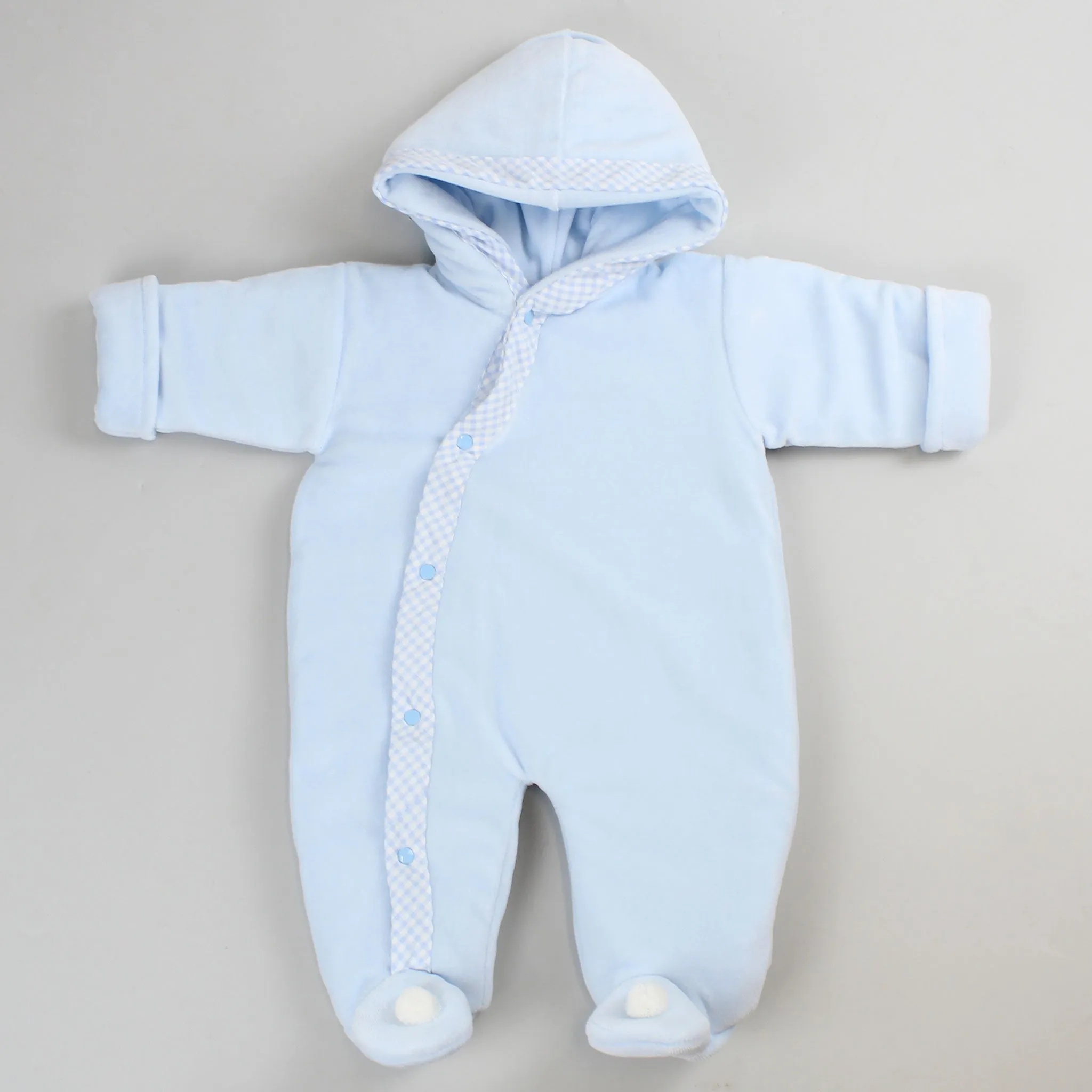 Baby Velour Snowsuit- Blue - Pex