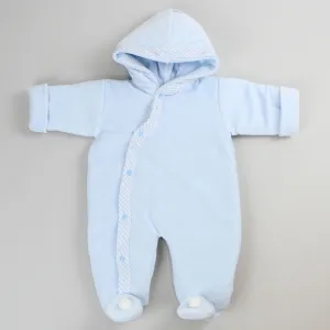 Baby Velour Snowsuit- Blue - Pex
