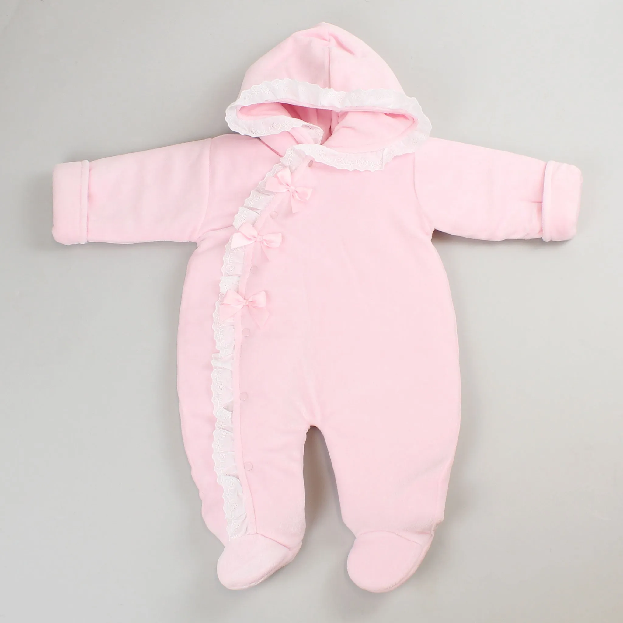 Baby Velour Snowsuit- Pink - Pex