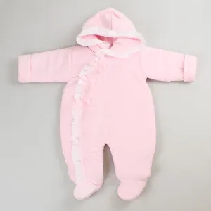 Baby Velour Snowsuit- Pink - Pex