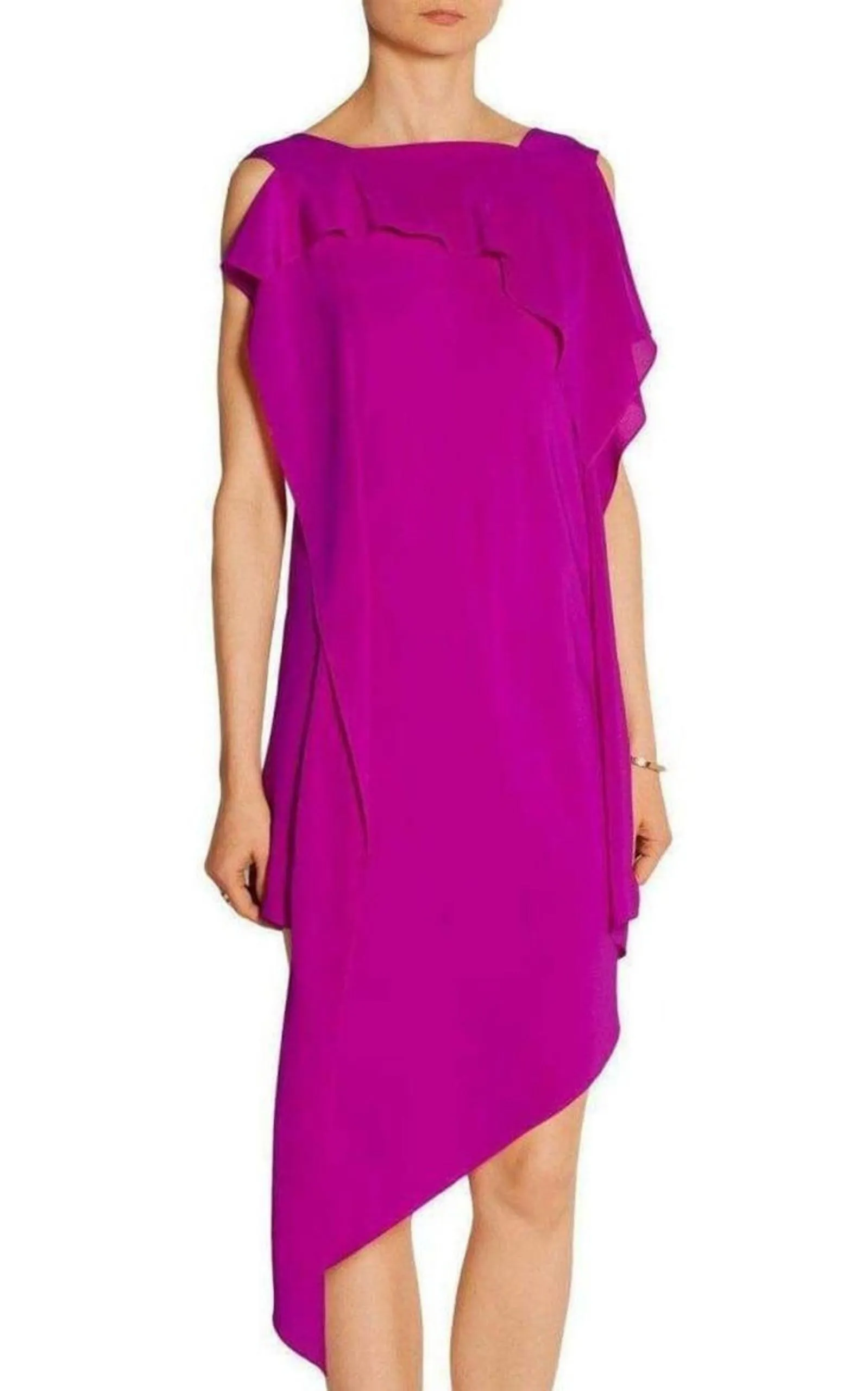 Barrow Asymmetric Silk Crepe de Chine Dress