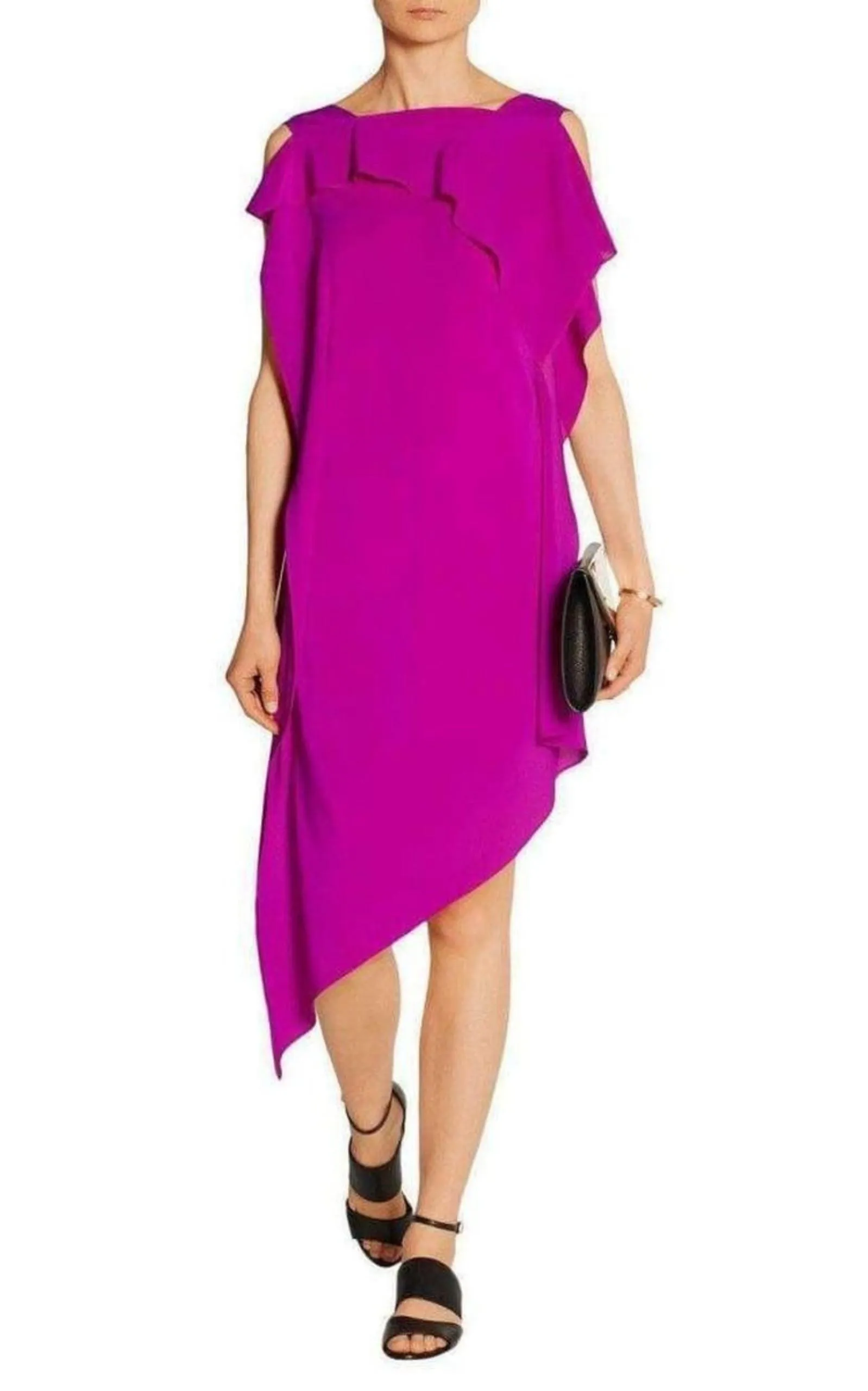 Barrow Asymmetric Silk Crepe de Chine Dress