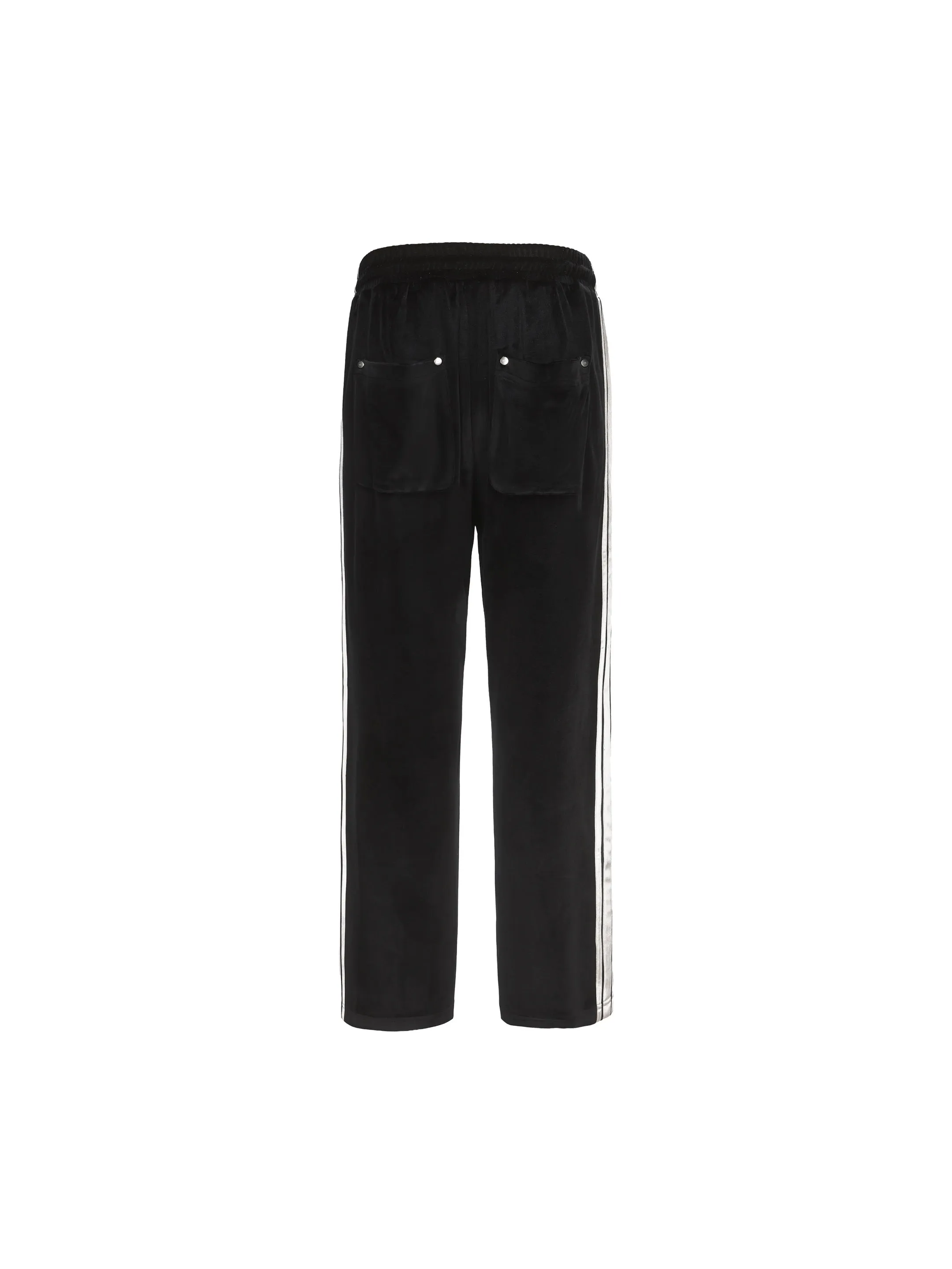 Black & White Velvet Stripe Patchwork Trousers