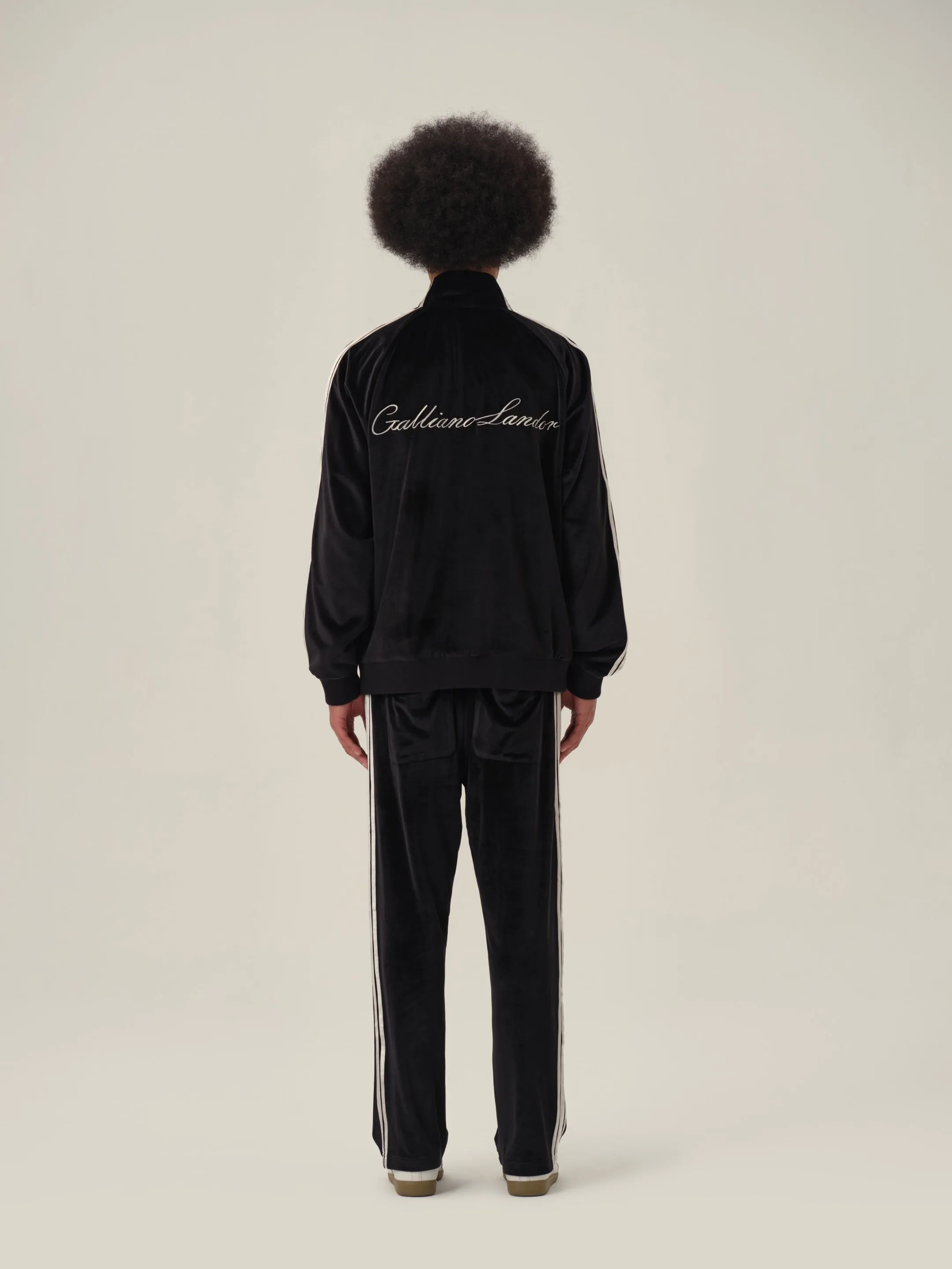 Black & White Velvet Stripe Patchwork Trousers