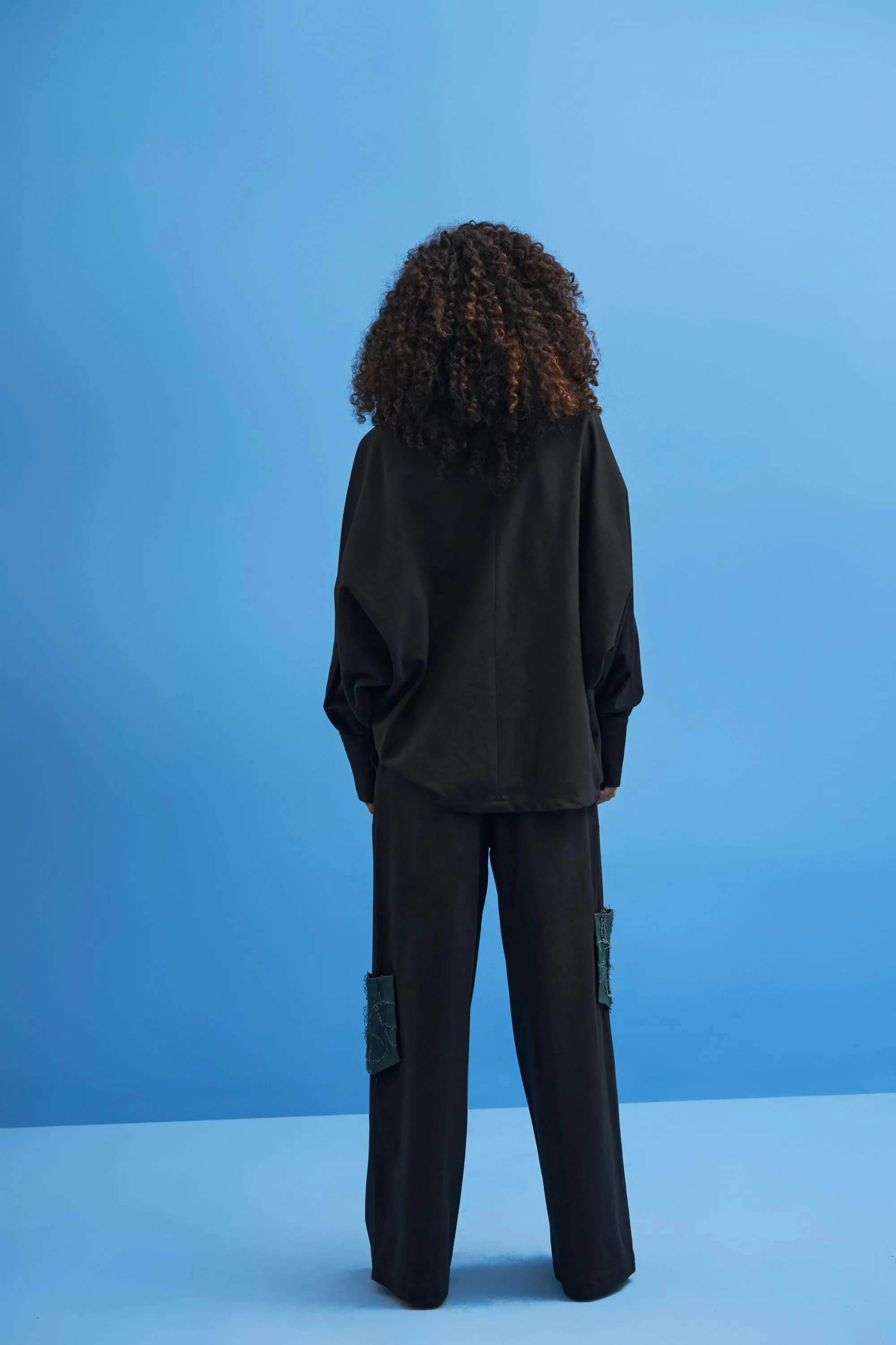 Black Shoji Patchwork Trousers