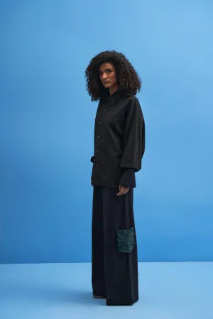 Black Shoji Patchwork Trousers