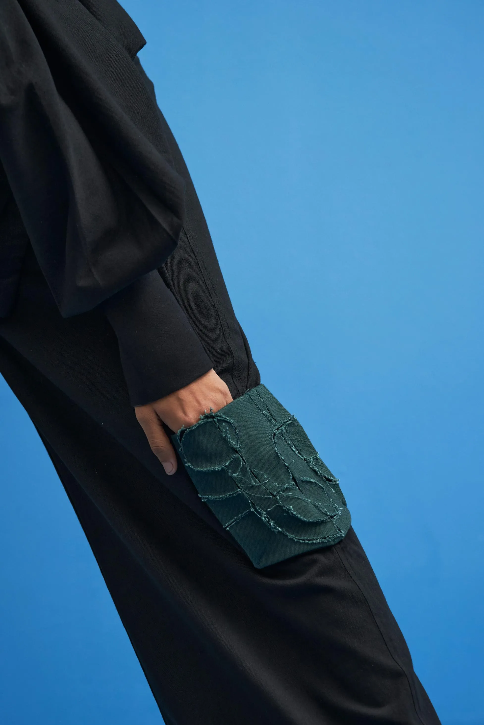 Black Shoji Patchwork Trousers