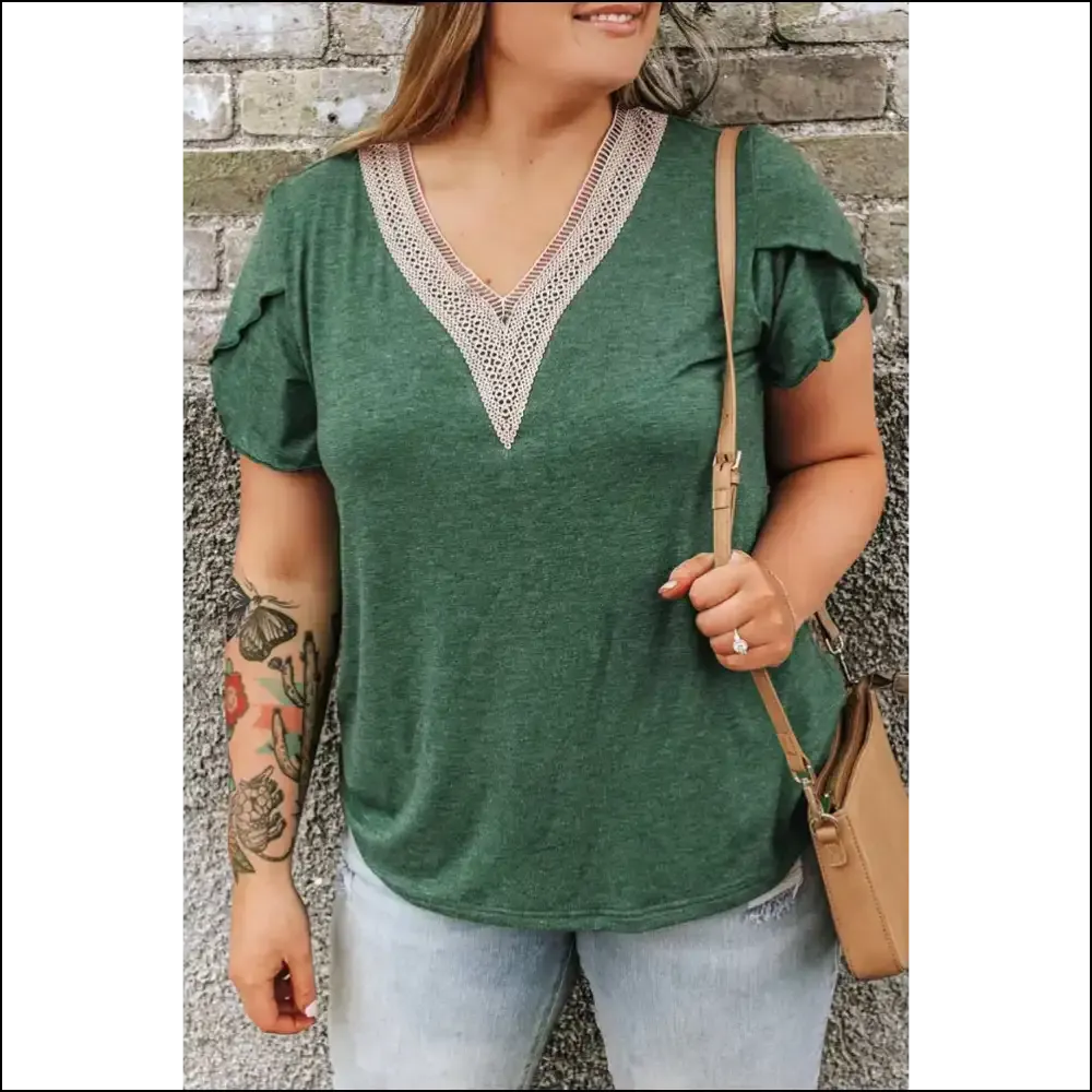 Blackish Green Blouse: Needful Things Hides your Sins with Style 😈 Contrast v Neck!