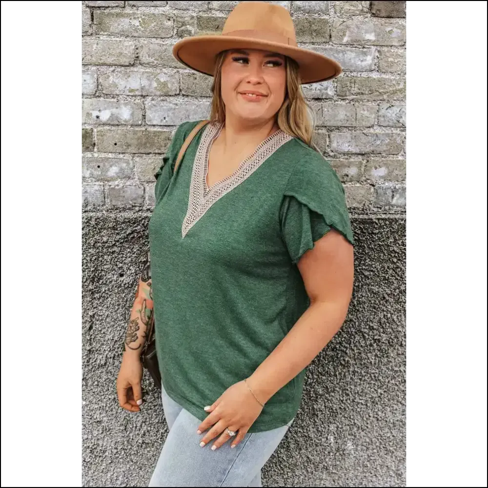 Blackish Green Blouse: Needful Things Hides your Sins with Style 😈 Contrast v Neck!