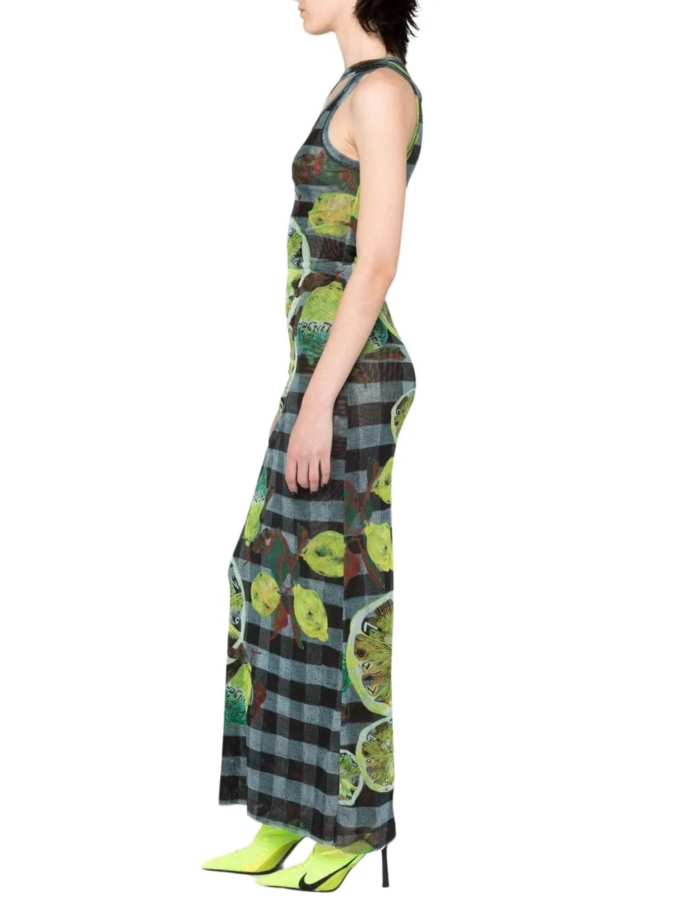 Blue Lemon Gingham Maxi Dress