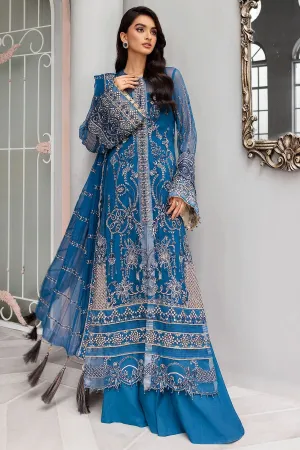 Blue Pakistani Salwar Kameez in Premium Chiffon Fabric