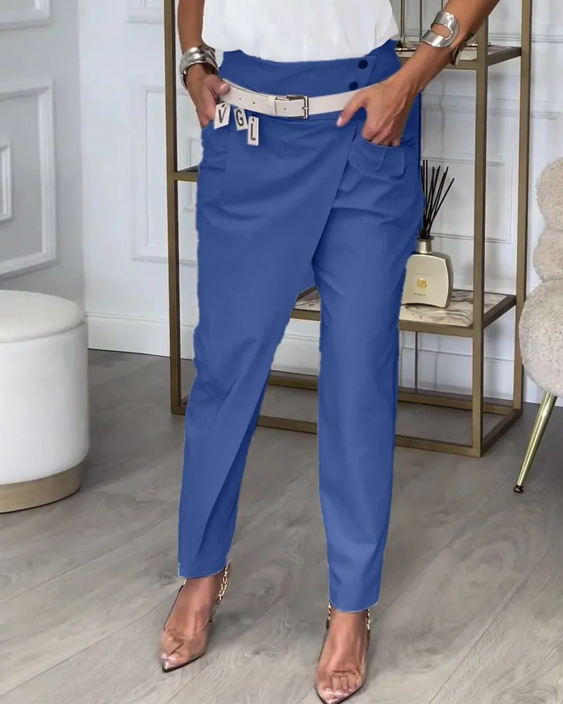 Bree - Patchwork Pants with Belt