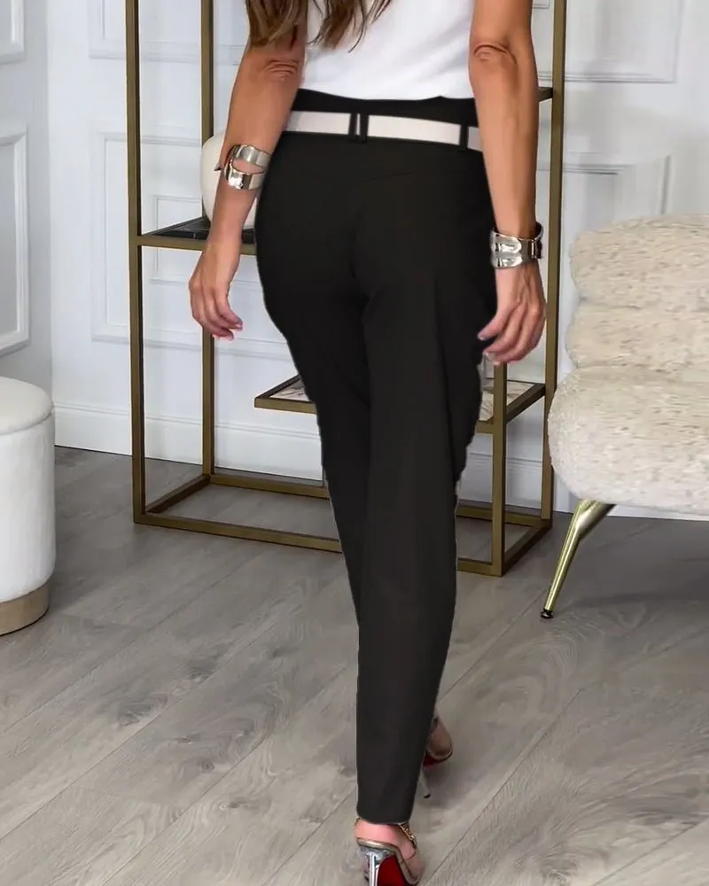 Bree - Patchwork Pants with Belt