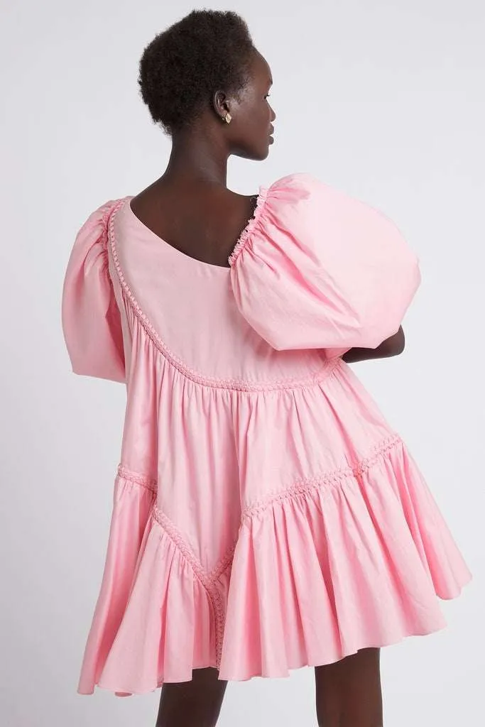 BUY IT - AJE Casabianca Braided Asymmetric Puff Sleeve Mini Dress