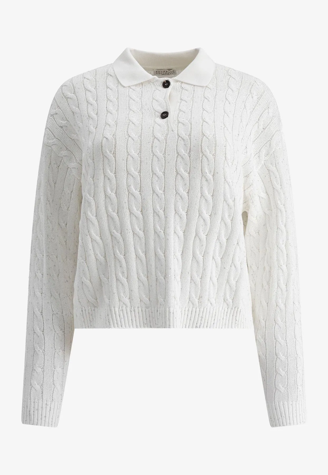 Cable Knit Polo Sweater