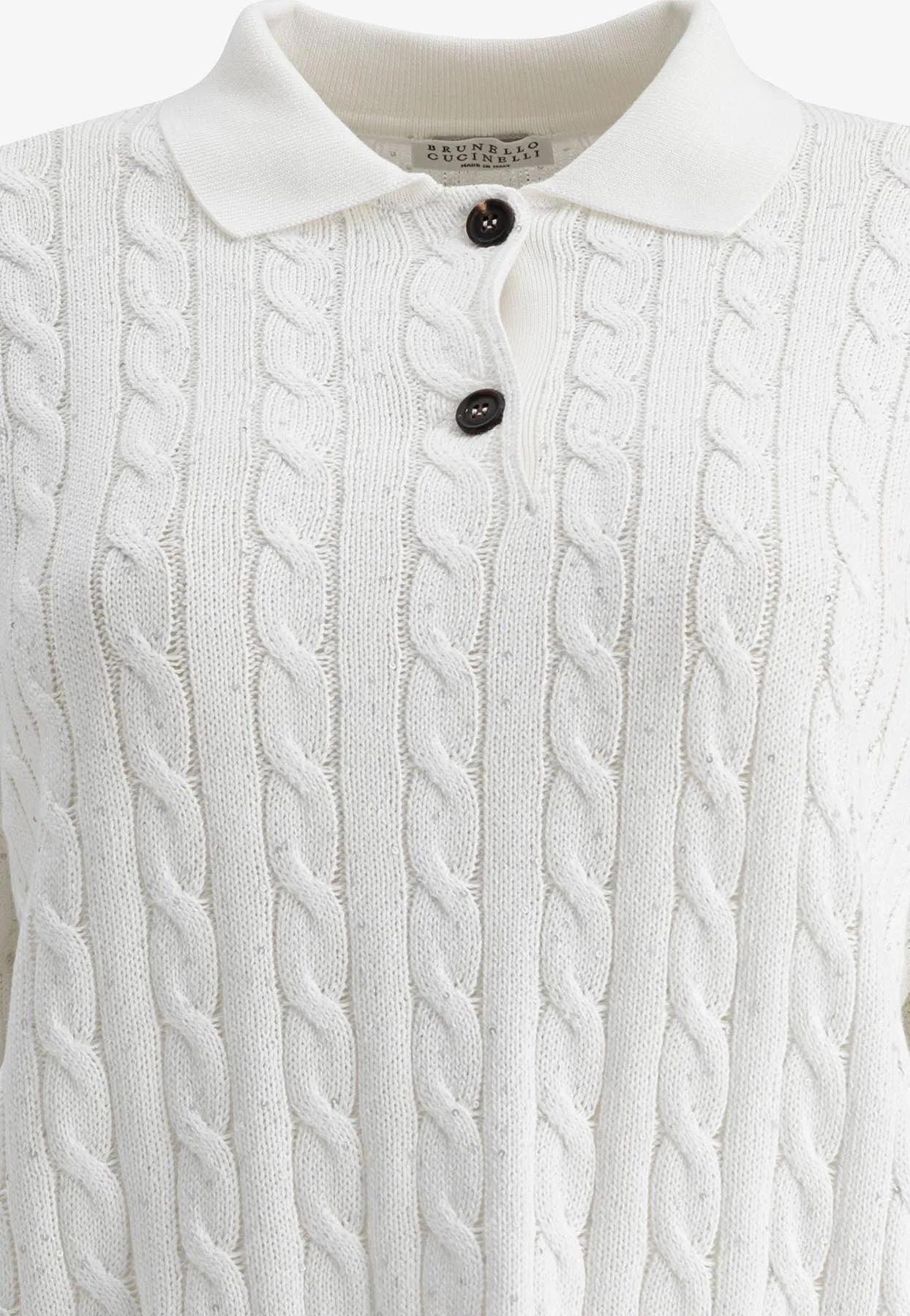 Cable Knit Polo Sweater