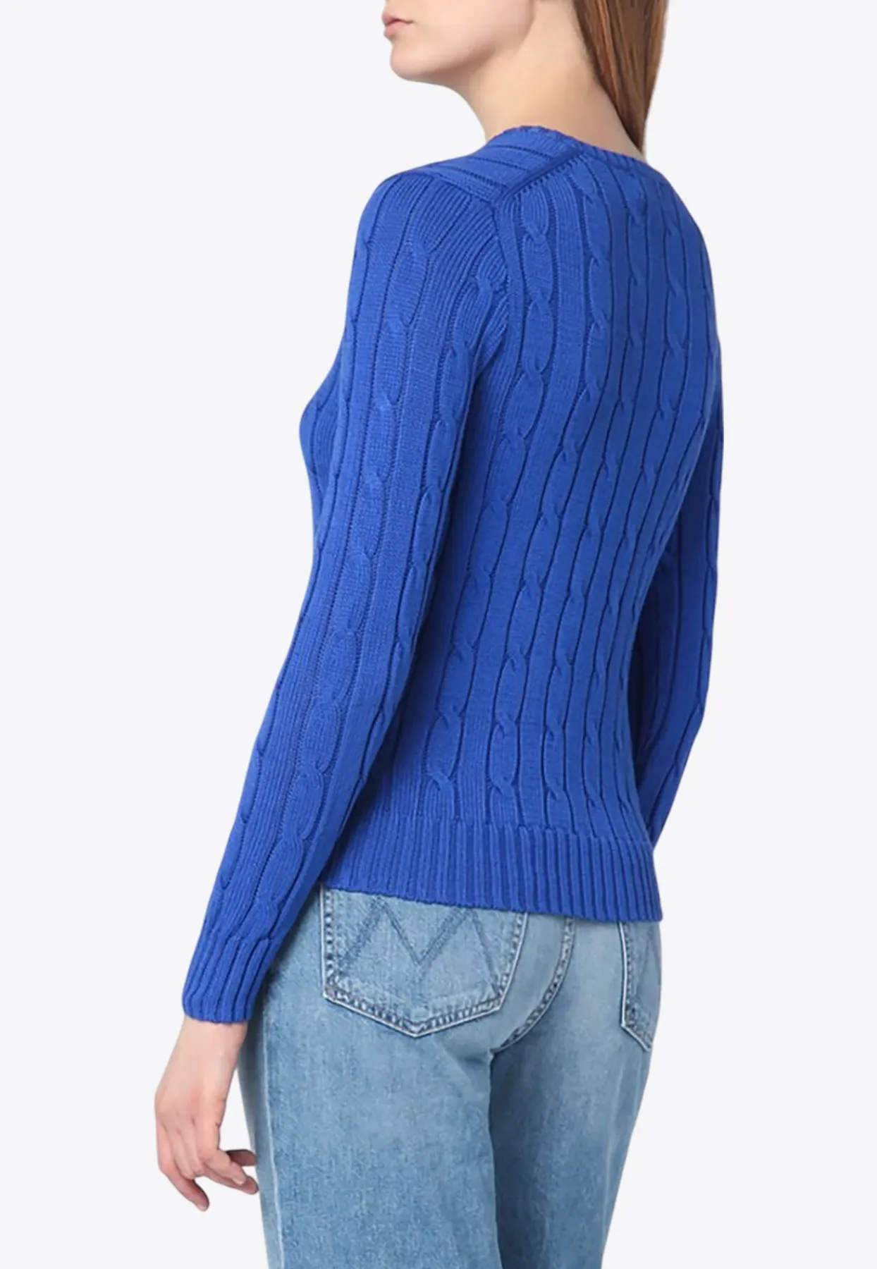 Cable Knit V-neck Sweater