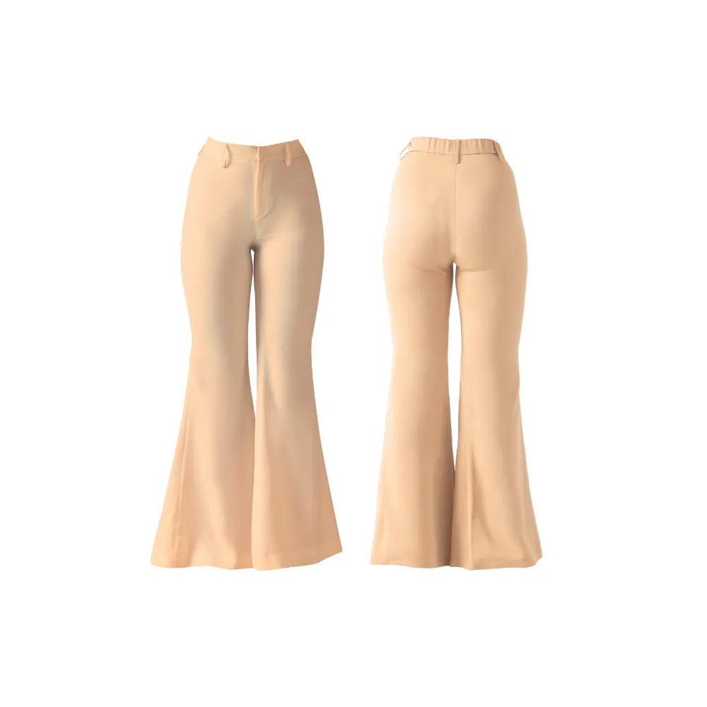 CAMEL FLARED TROUSERS