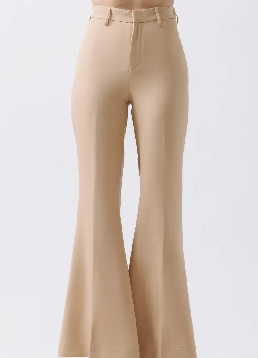 CAMEL FLARED TROUSERS