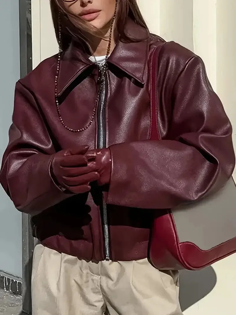 Cassidy - stylish, oversized leather jacket