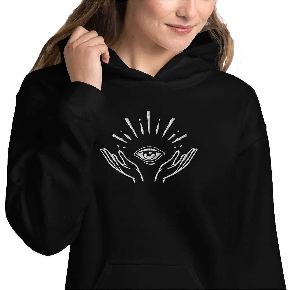 Celestial Hands & Eye Embroidered Hoodie